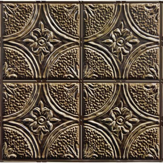 InHome Camden Antique Bronze Tin Peel & Stick Backsplash Tiles